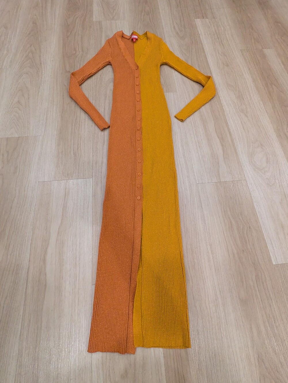 Staud Orange Stretchy Body Con Dress Size S